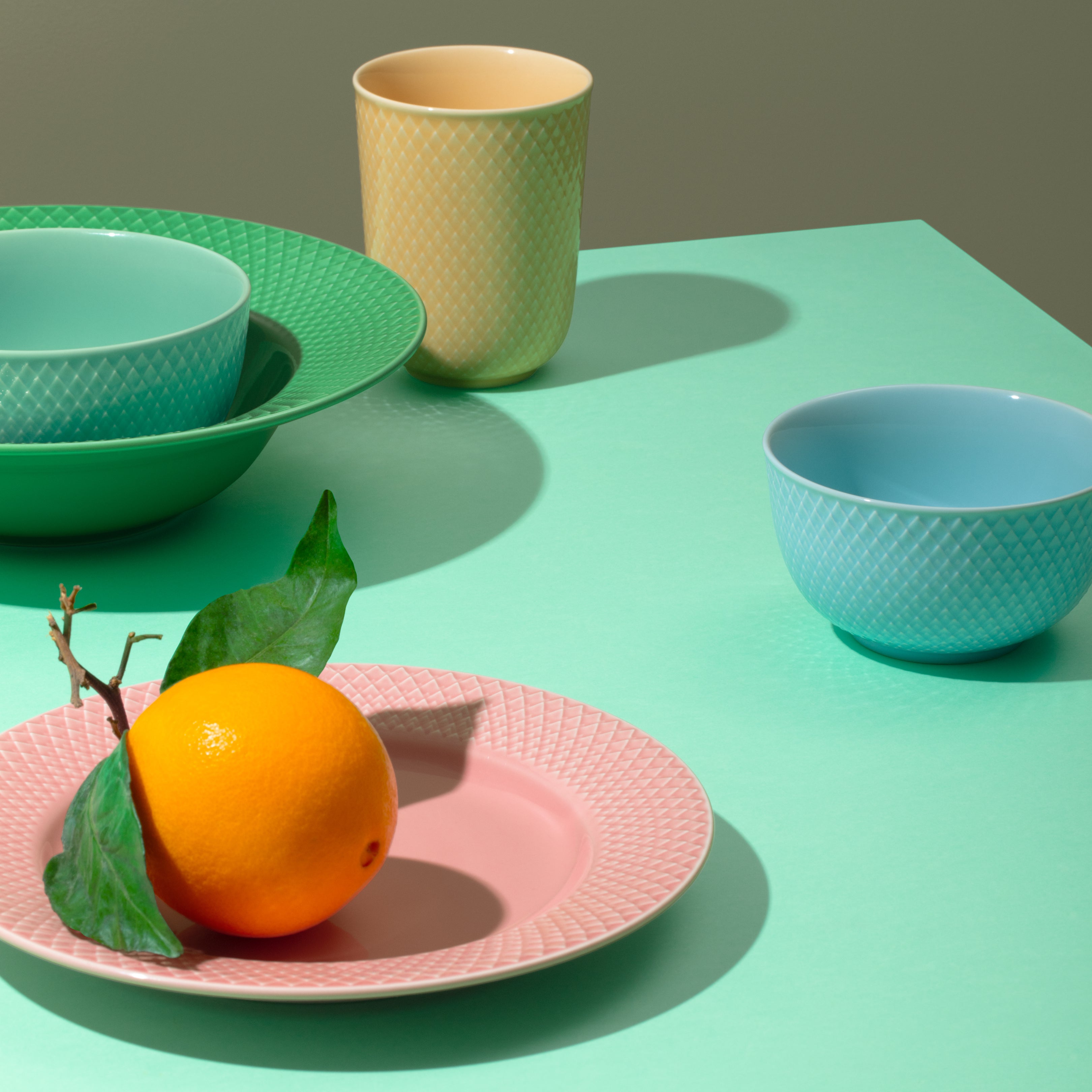 Lyngby Porcelain Rhombe Bowl 13 Aqua