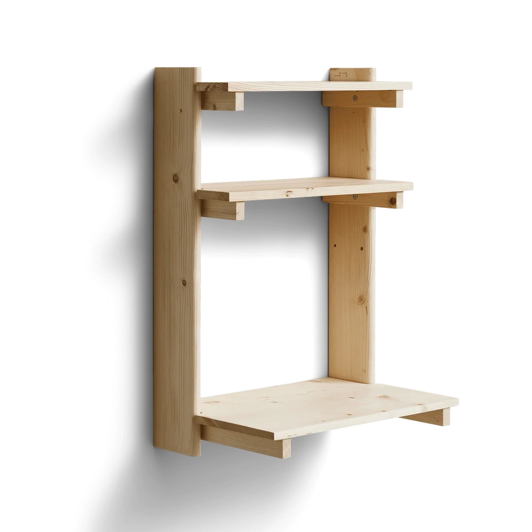 Beam Wall Office Shelf 3, Pine