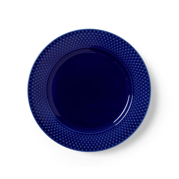 Lyngby Porcelain Rhombe Lunch Plate 23 Dark Blue