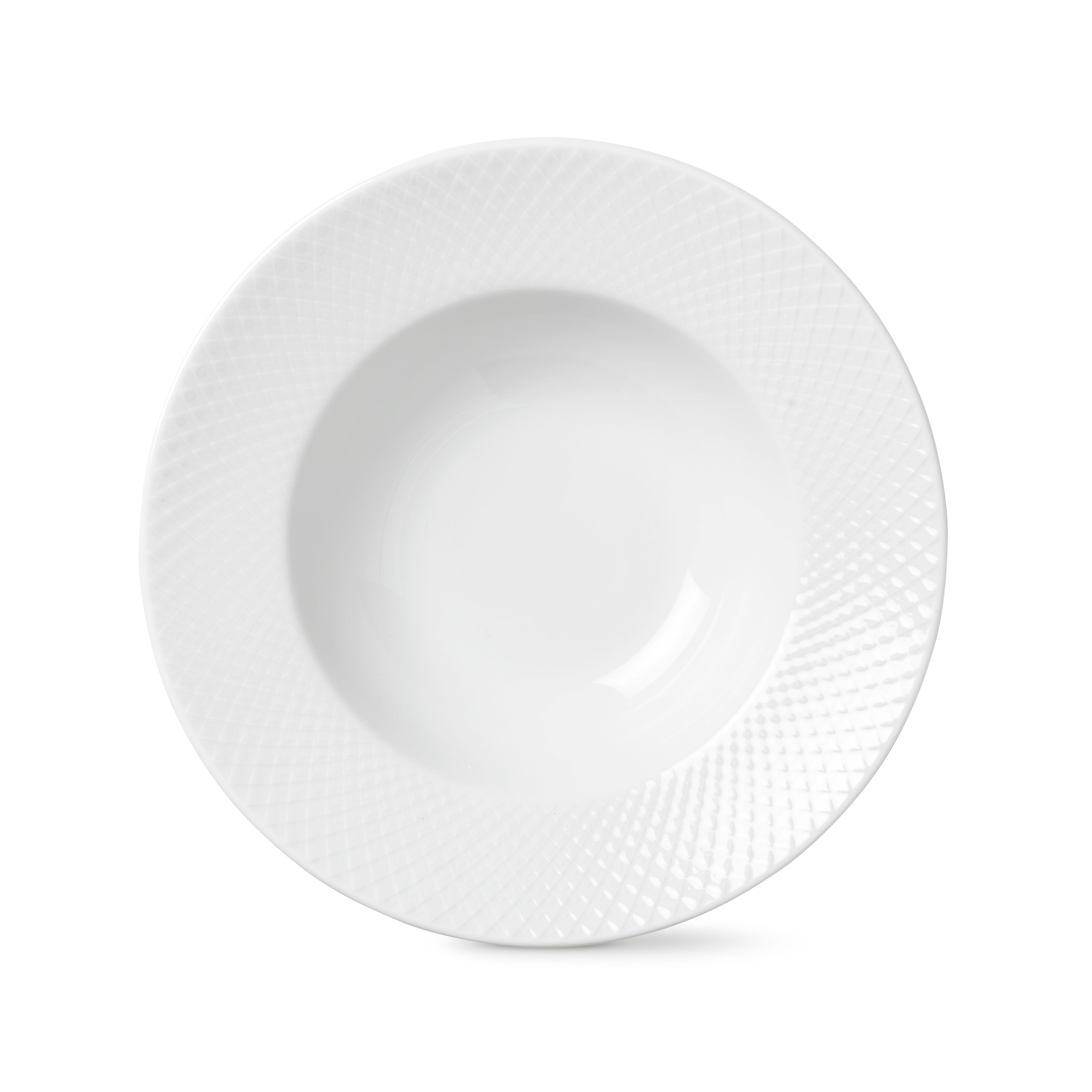 Lyngby Porcelain Rhombe Soup Plate White