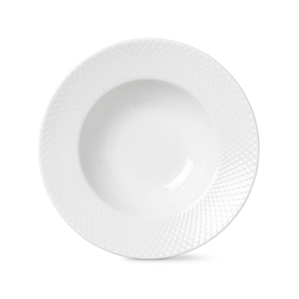 Lyngby Porcelain Rhombe Soup Plate White