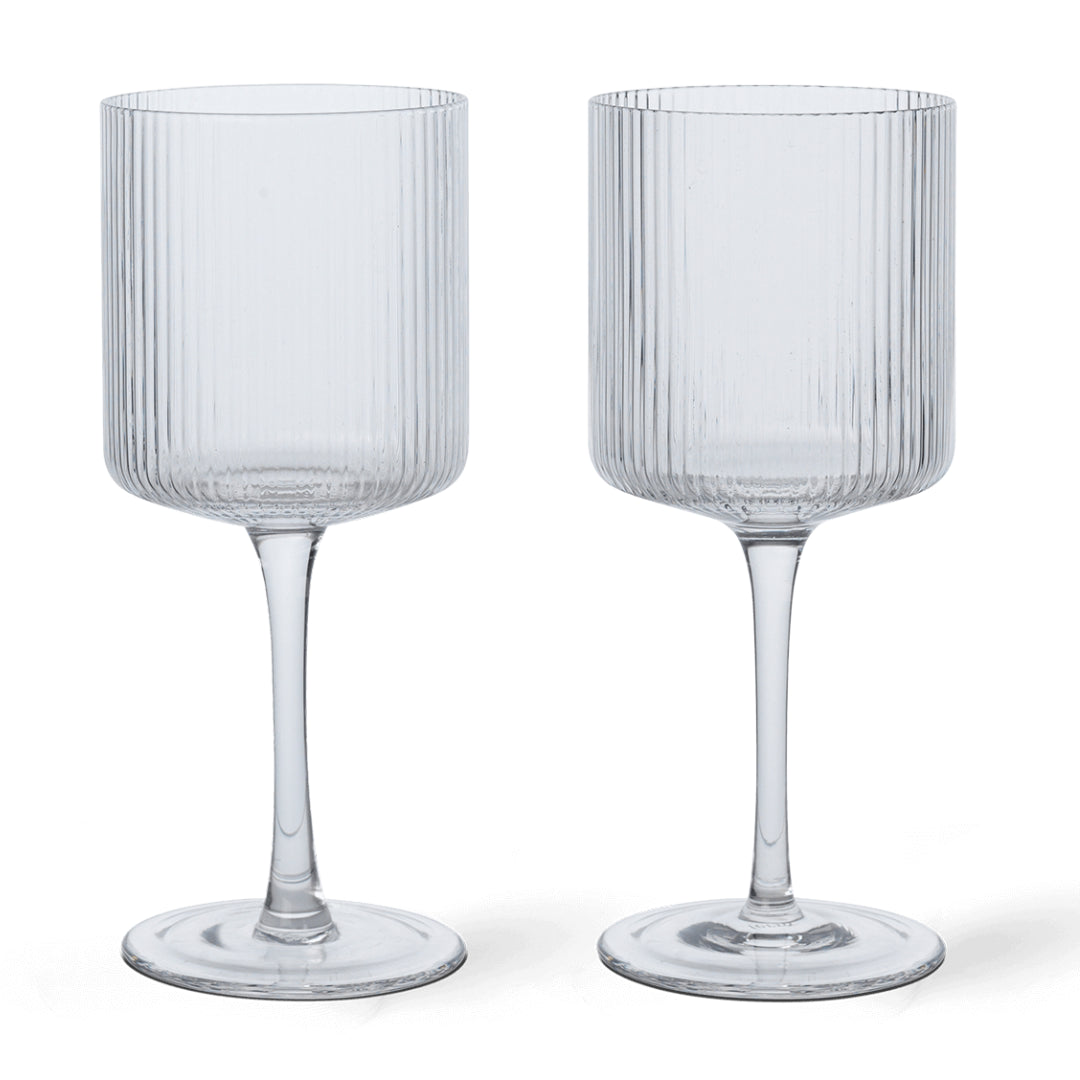 Ripple White Wine Glasses - Set of 2 - Clear