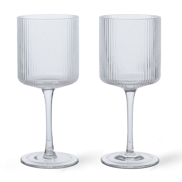 Ripple White Wine Glasses - Set of 2 - Clear