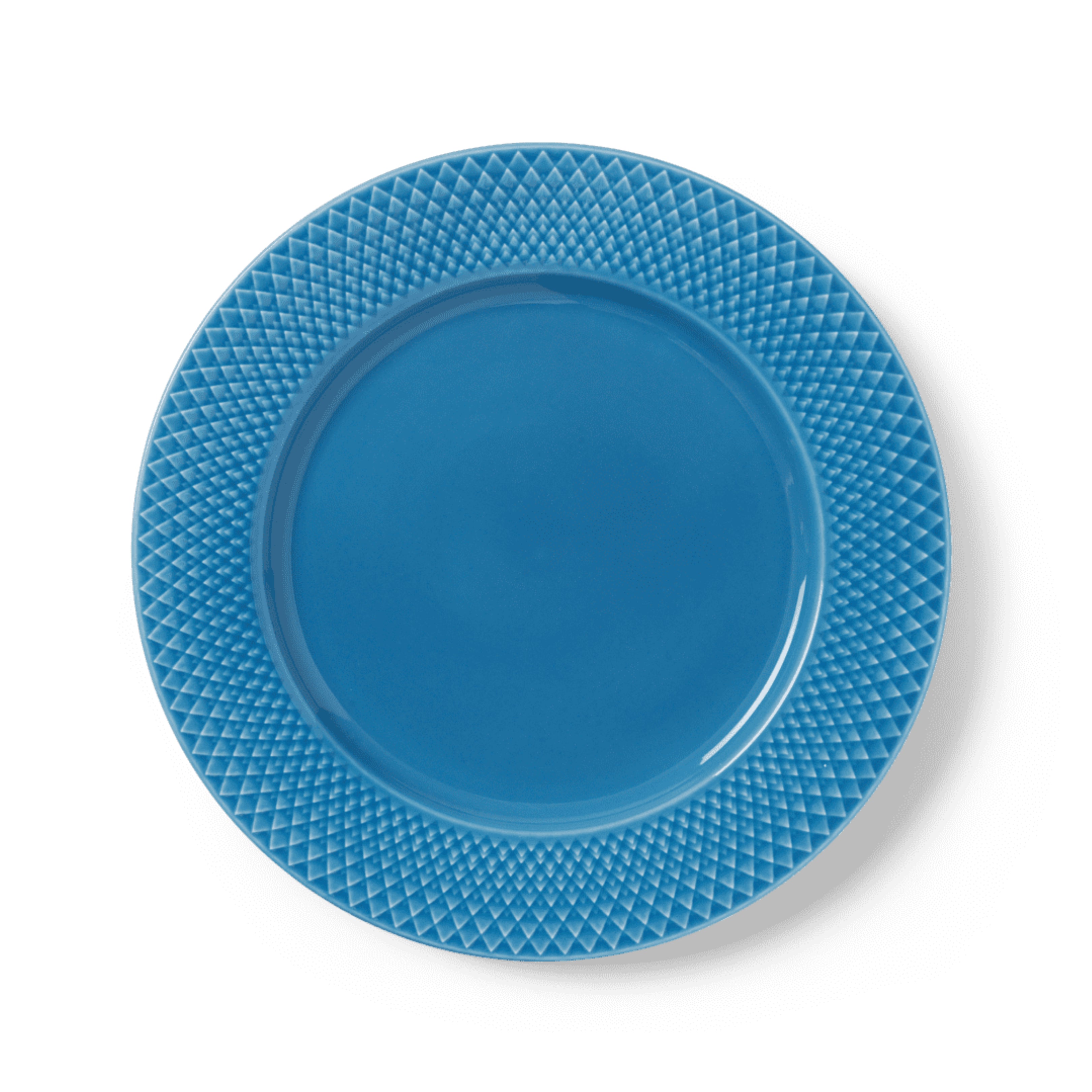 Lyngby Porcelain Rhombe Dinner Plate 27 Blue