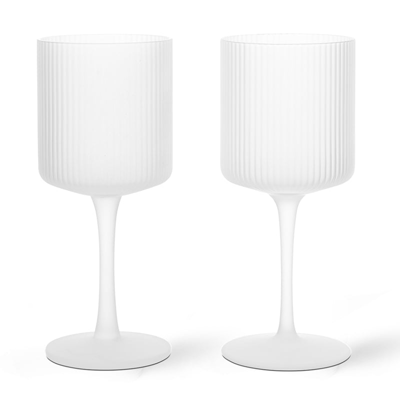 Ripple White Wine Glasses - Set of 2 - Frosted