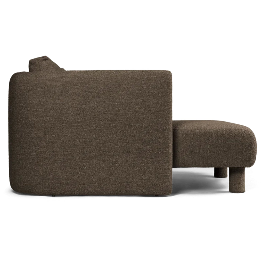 Dase Sofa Chaise Longue Left Soft Bouclé - Dark Brown