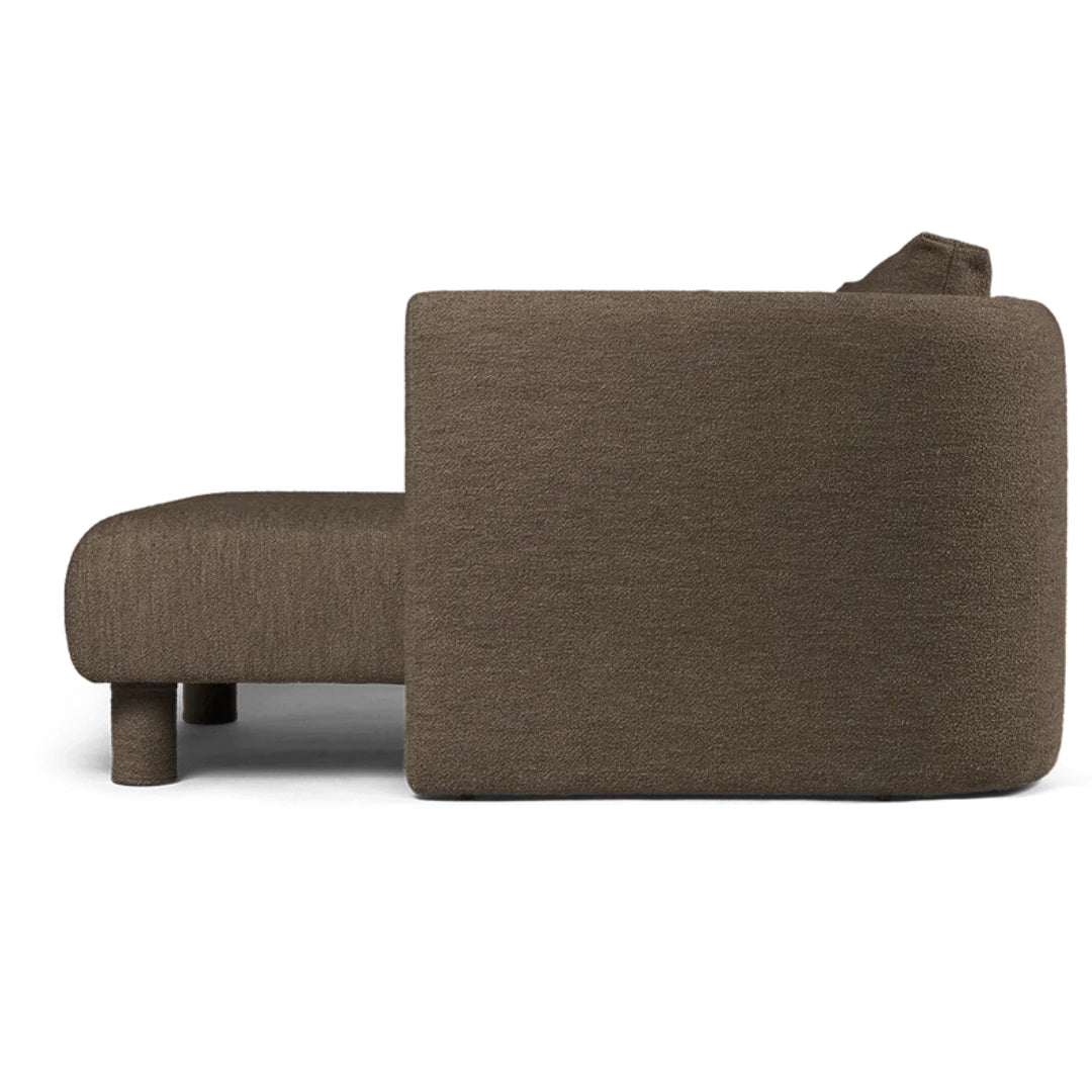 Dase Sofa Chaise Longue Right Soft Bouclé - Dark Brown