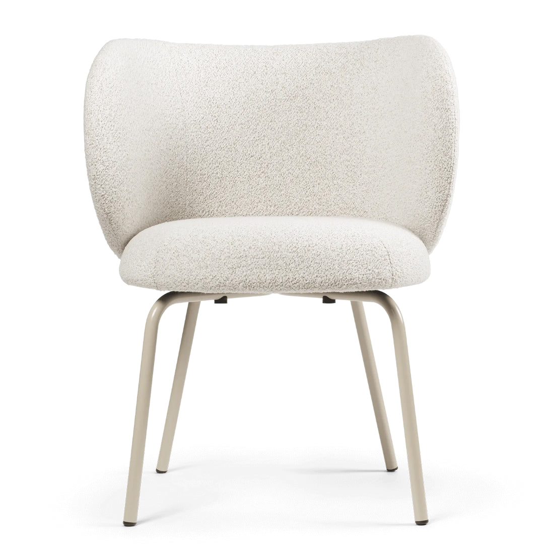 Rico Dining Chair - Soft Bouclé - Off-White Melange/Cashmere