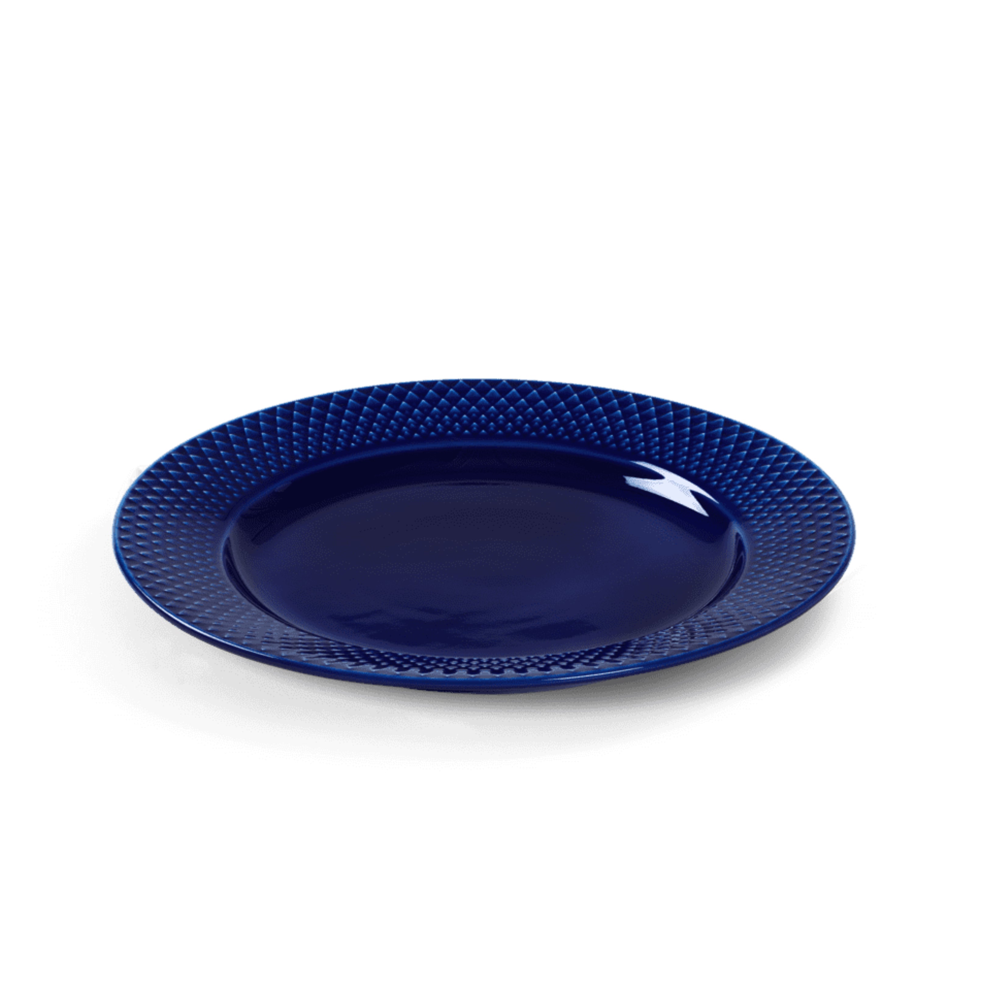 Lyngby Porcelain Rhombe Lunch Plate 23 Dark Blue