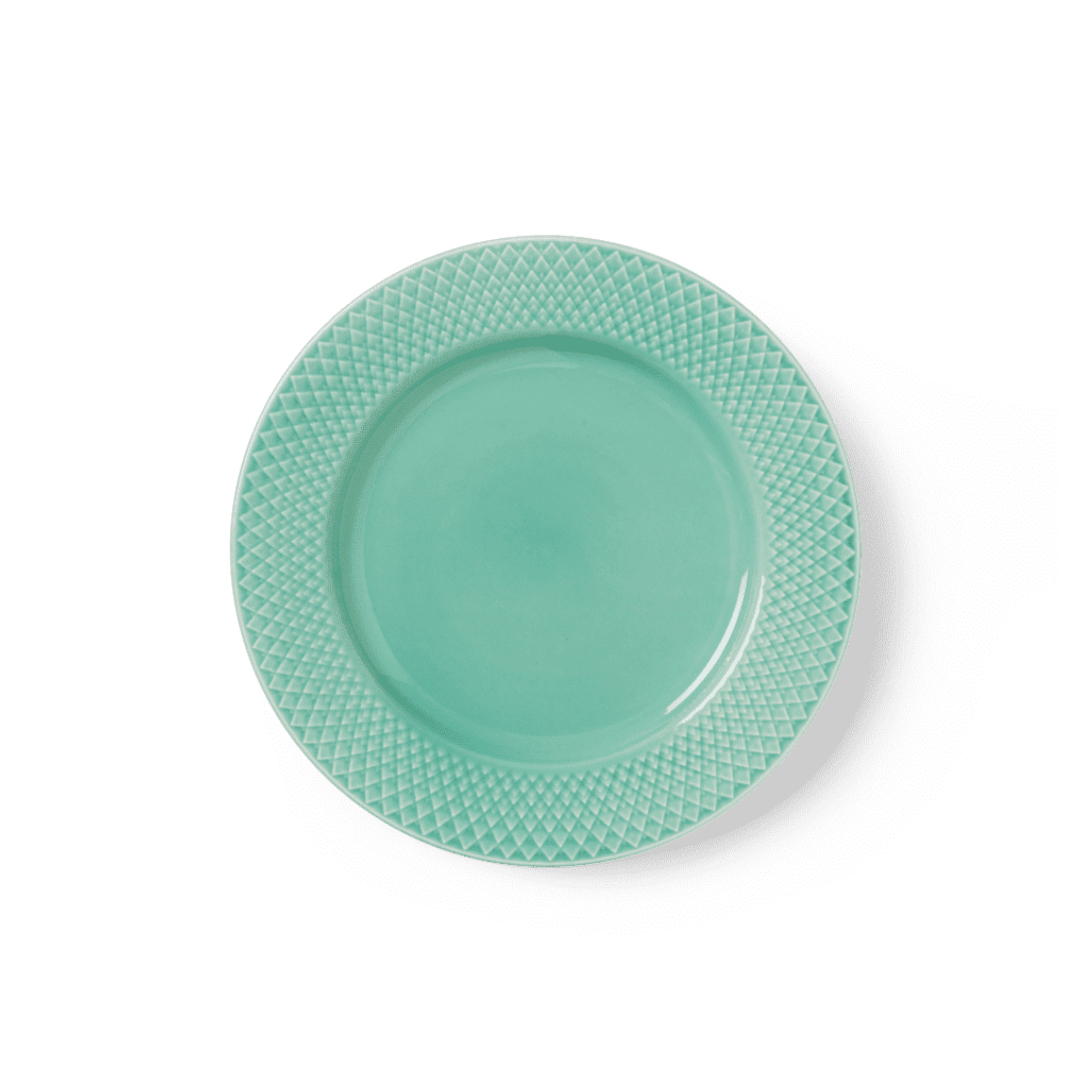 Lyngby Porcelain Rhombe Lunch Plate 21 Aqua