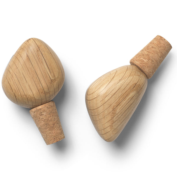 Cairn Wine Stoppers - Set of 2 - Oak