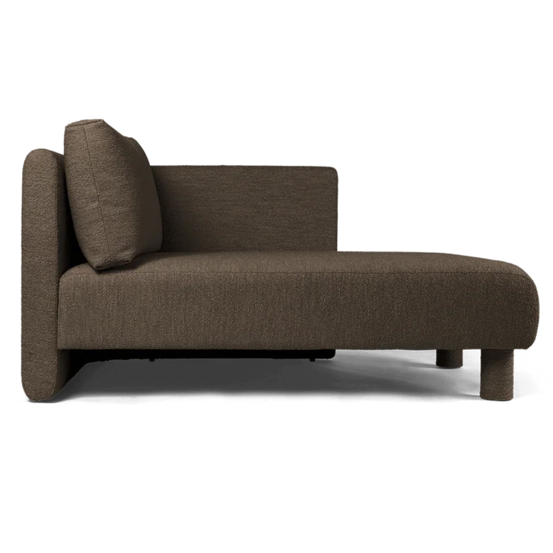 Dase Sofa Chaise Longue Right Soft Bouclé - Dark Brown