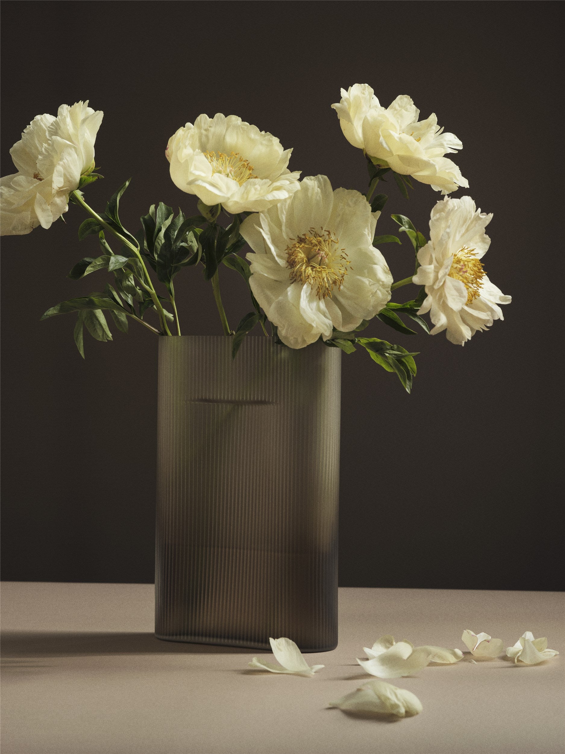 Ridge Vase Frosted Glass