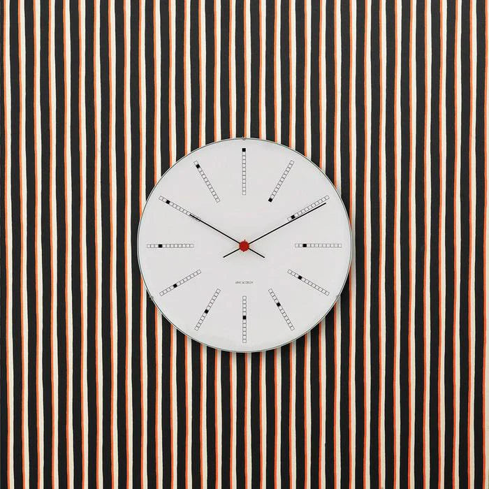 Bankers Wall Clock White/Black/Red