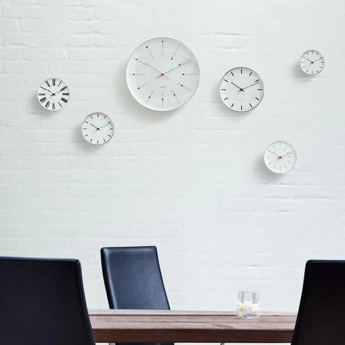 Bankers Wall Clock White/Black/Red