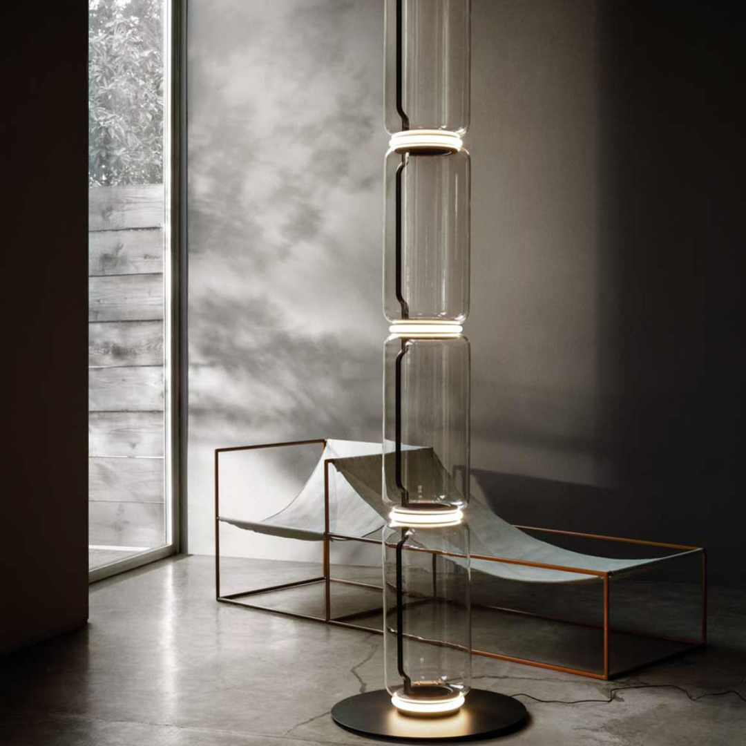 Noctambule LED Dimmable Floor Lamp - Tall Cylinders With Large Base