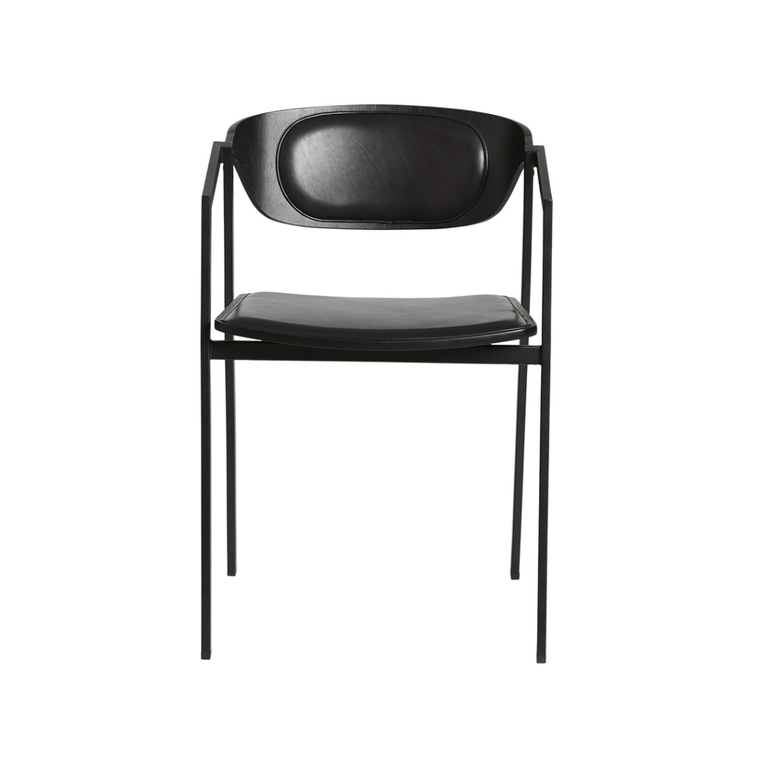 WOUD S.A.C. Dining Chair with Leather Upholstery - Batten Home