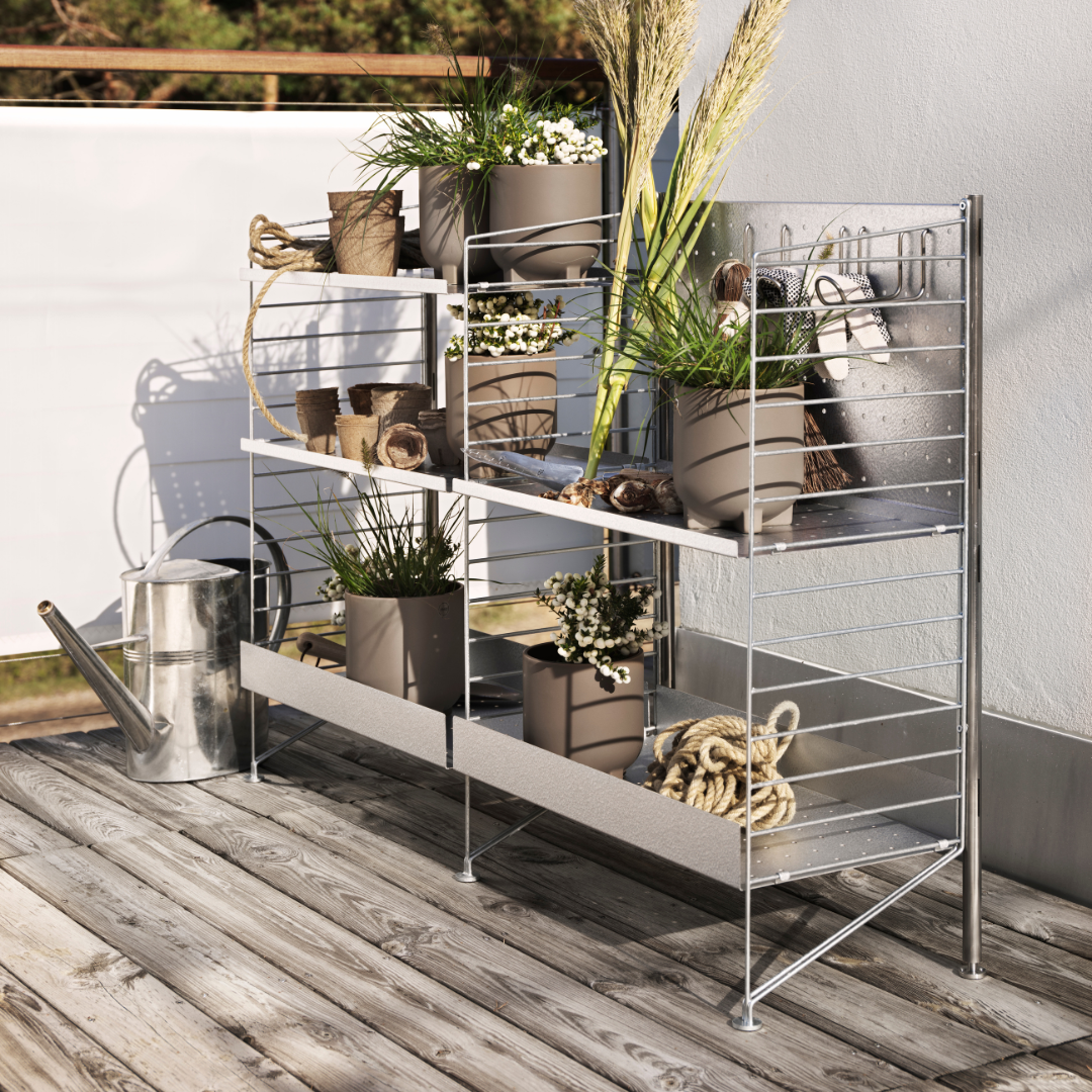 String Metal Shelf with High Edge - Galvanized