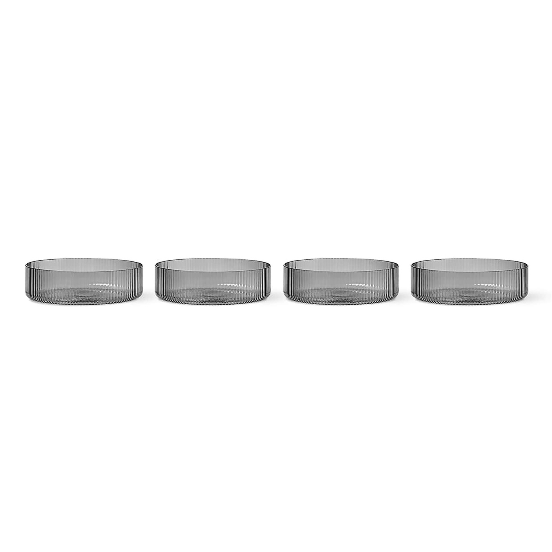 Ripple Serving Bowls Set - Smoke Grey