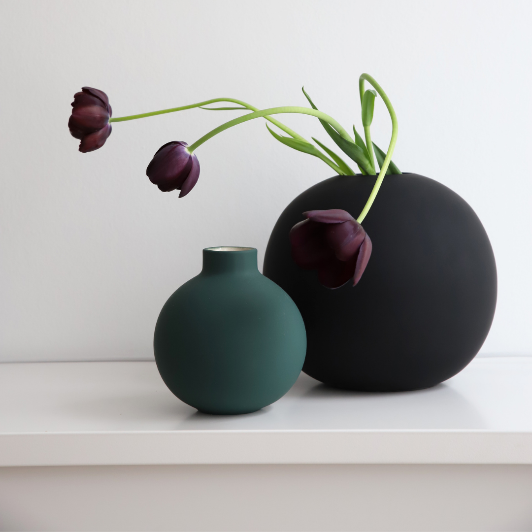 Collar Vase Dark Green 12cm