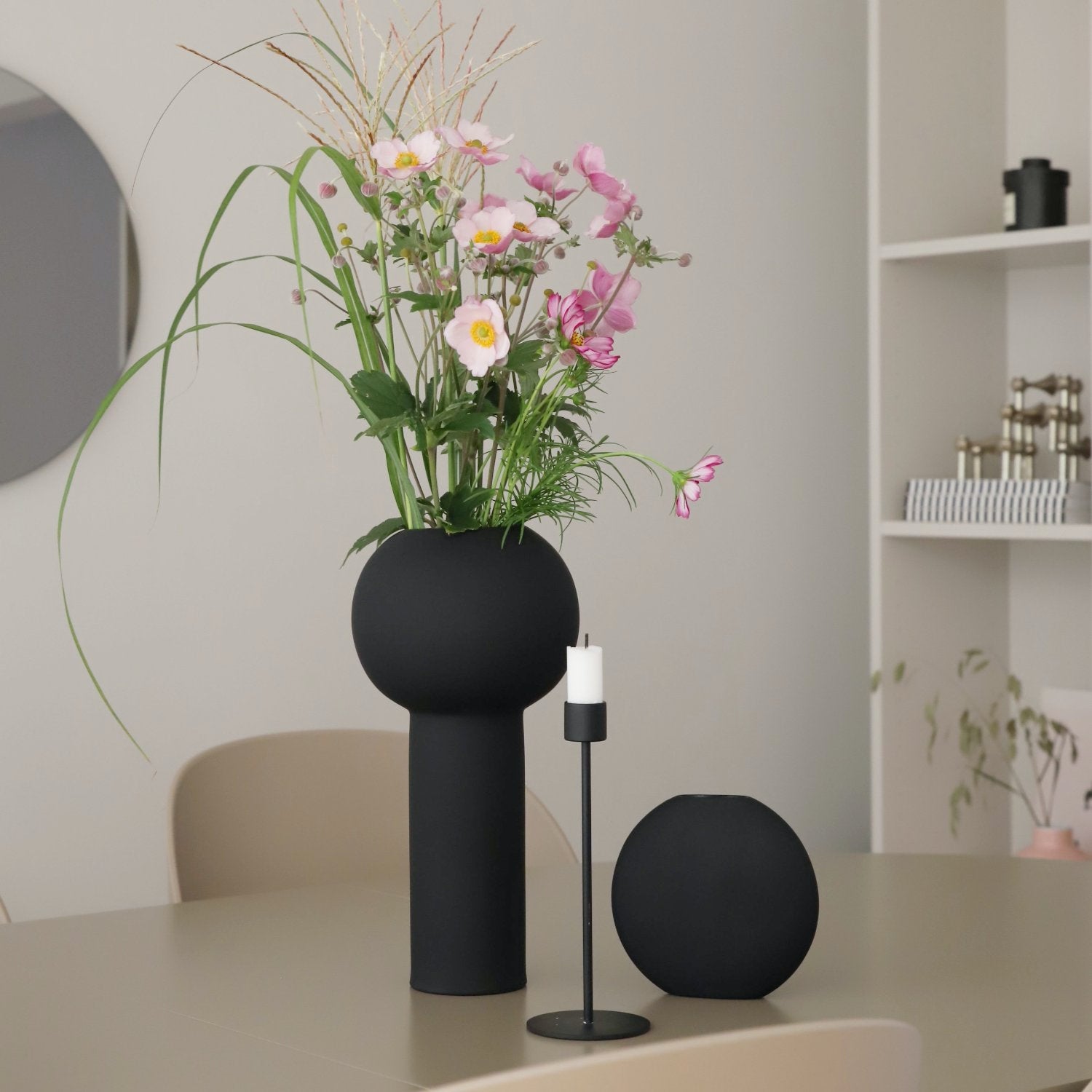 Pillar Vase Black 32cm