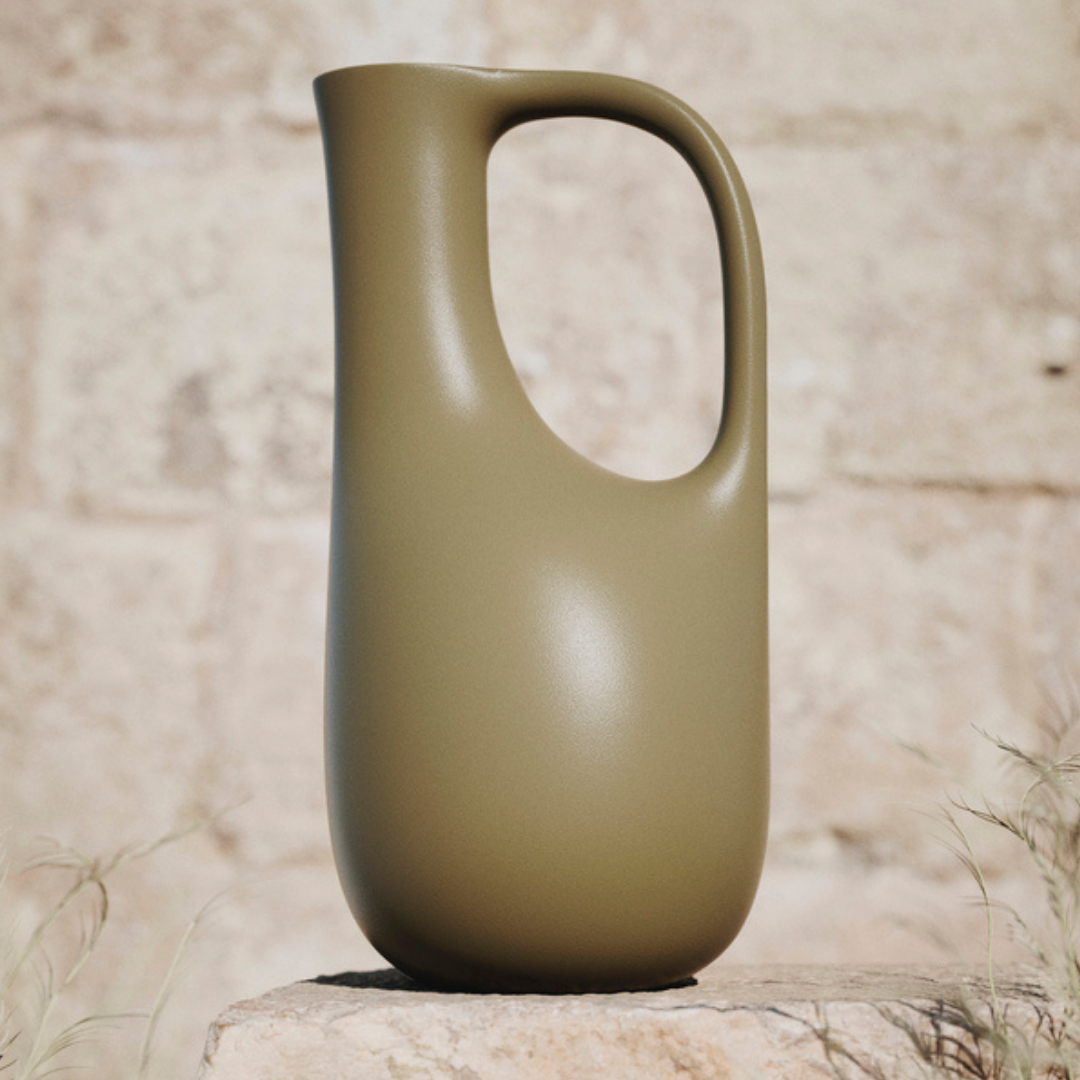 The Liba Watering Can by Ferm Living is a beautiful pitcher-style watering can made of 100% recycled plastic. We love how modern Ferm Living has made this outdoor essential, with soft curves and delightfully neutral colors. 