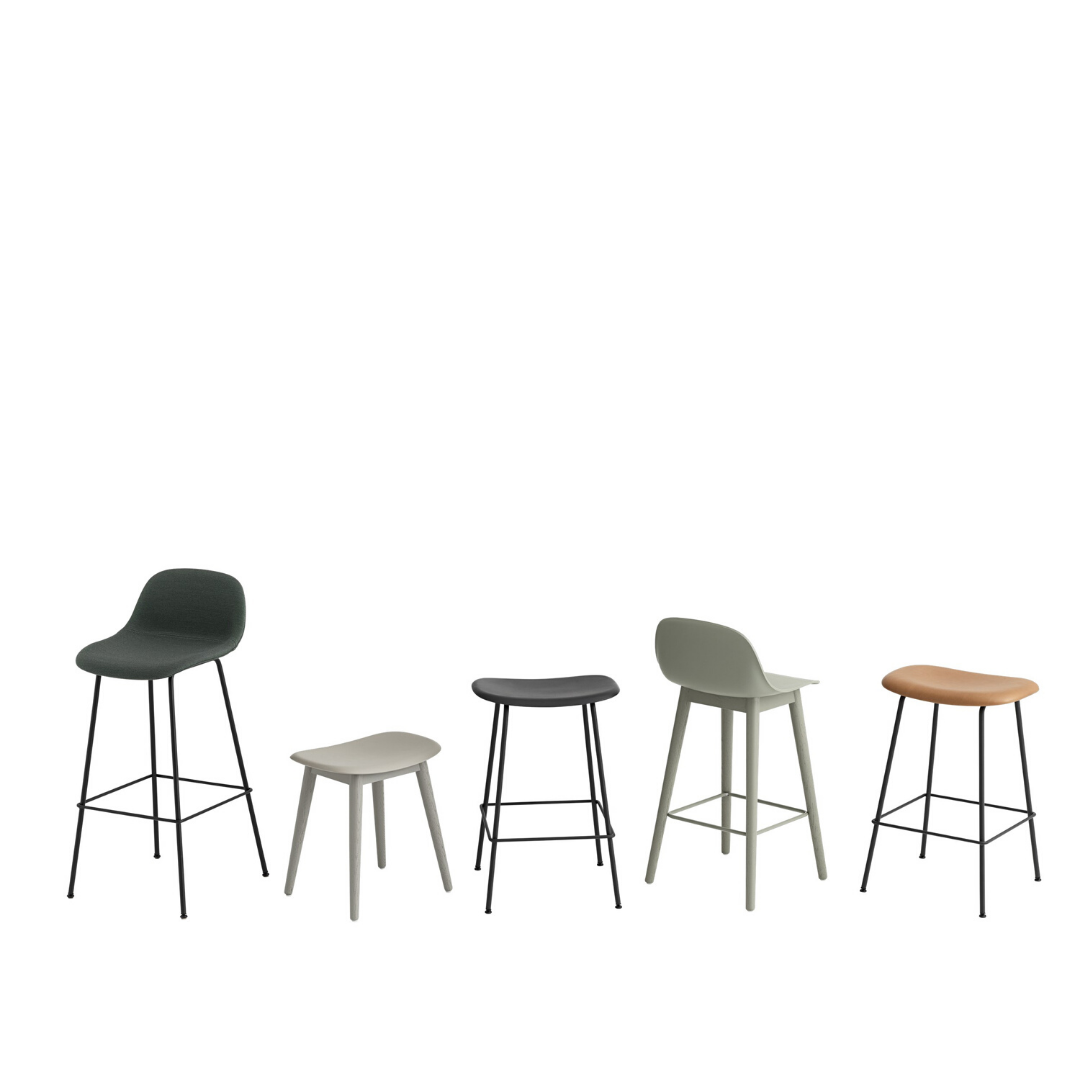 MuutoFiber Bar Stool - Wood Base - Batten Home