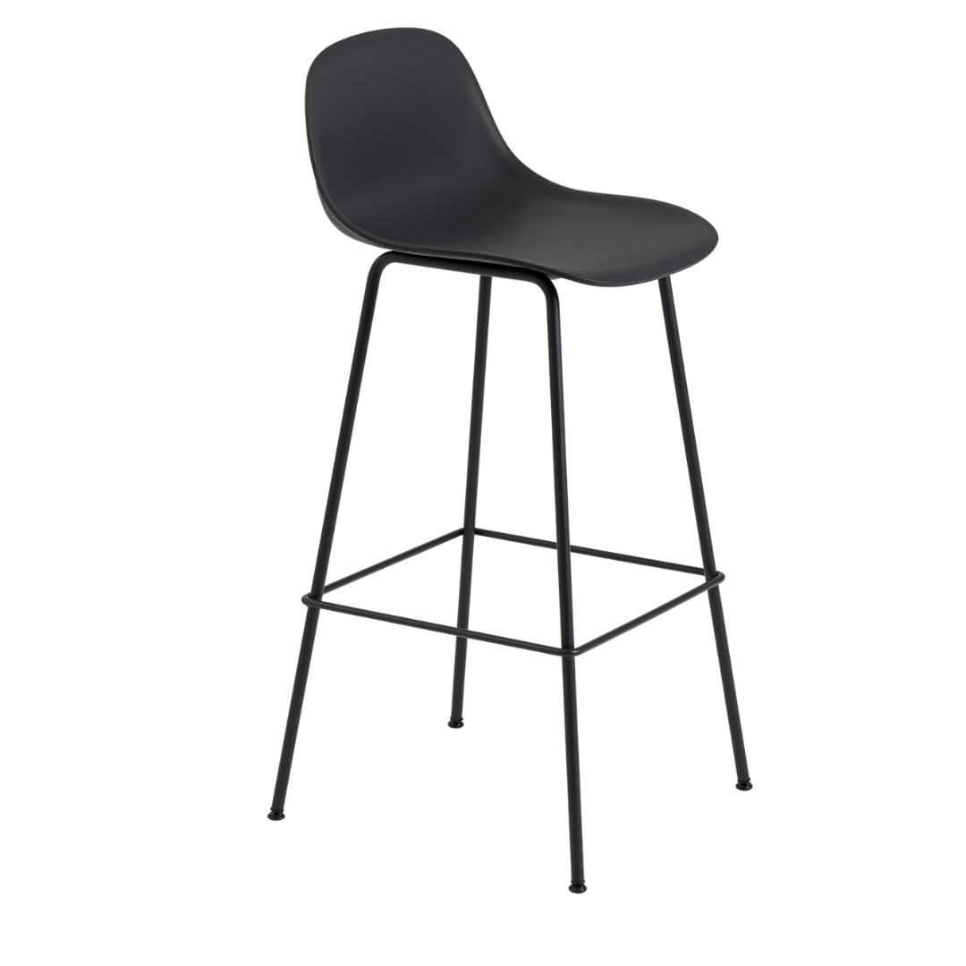 MuutoFiber Bar Stool with Backrest - Tube Base - Batten Home