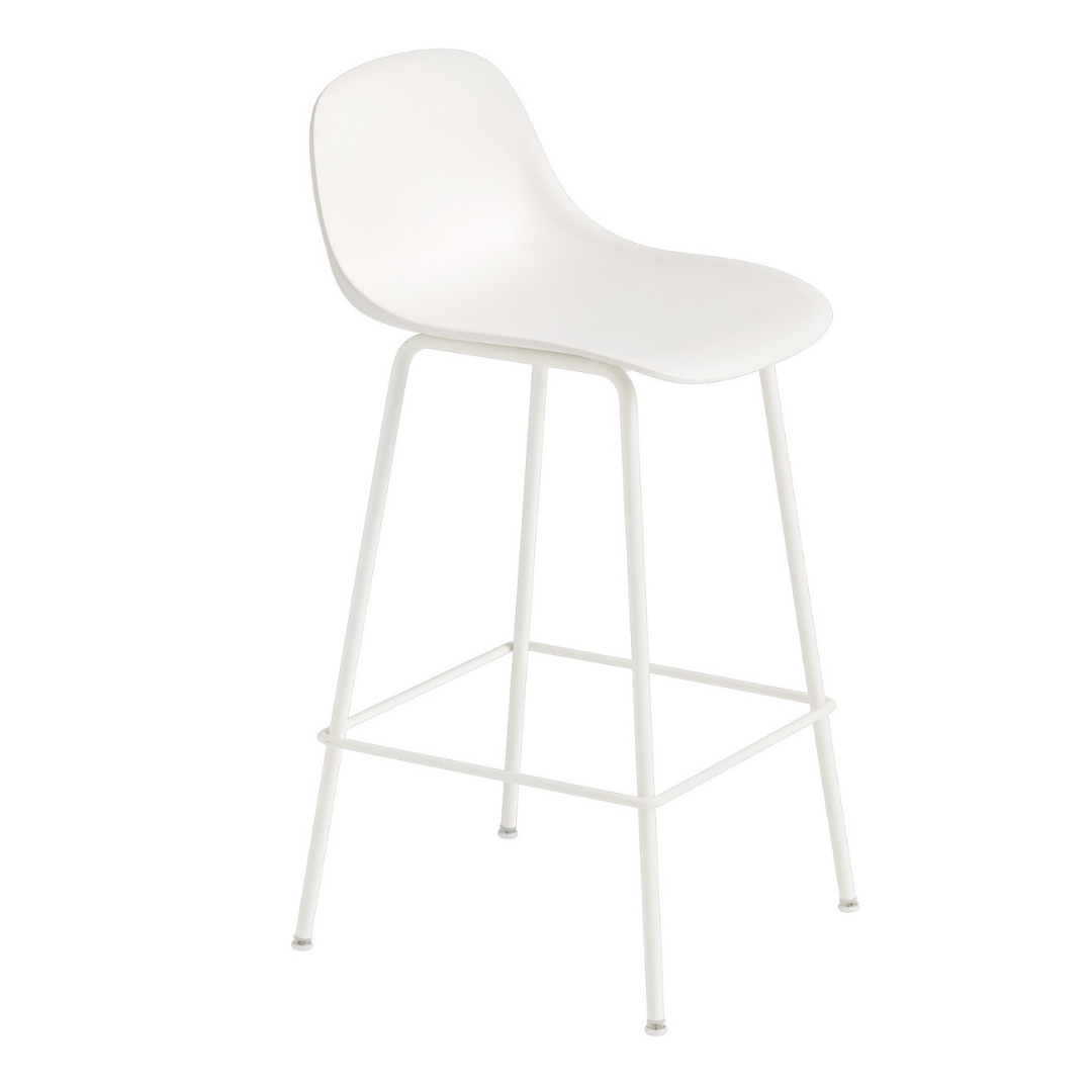 MuutoFiber Bar Stool with Backrest - Tube Base - Batten Home