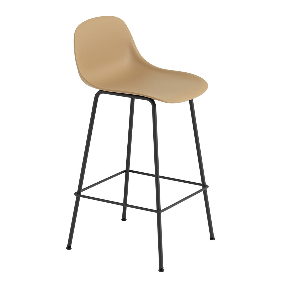 MuutoFiber Bar Stool with Backrest - Tube Base - Batten Home