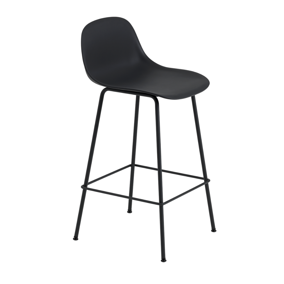 MuutoFiber Counter Stool with Backrest - Tube Base - Batten Home