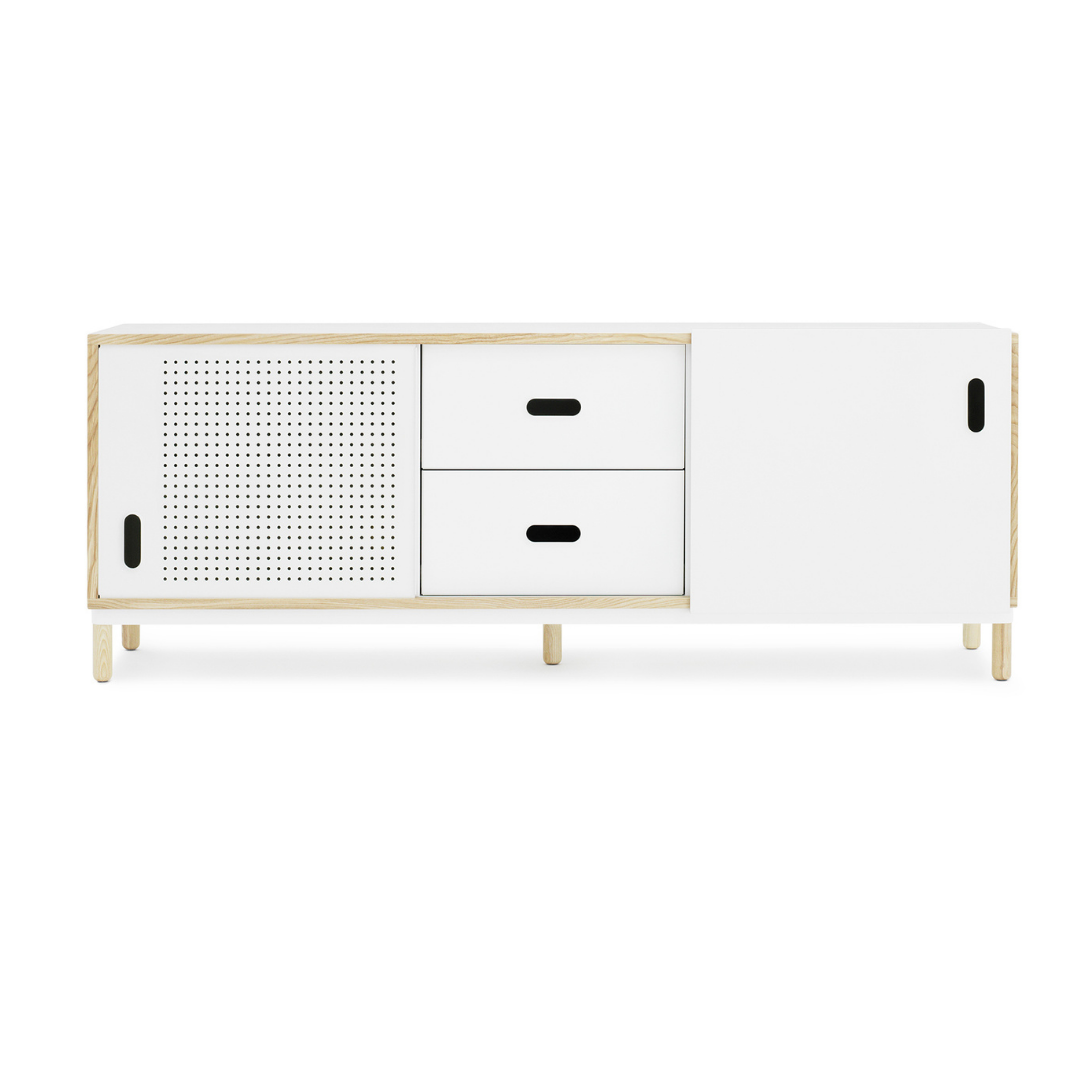 The Kabino Sideboard with Drawers by Normann Copenhagen was designed by Simon Legald as a simple yet stylish storage solution that has careful details added in for a unique look.