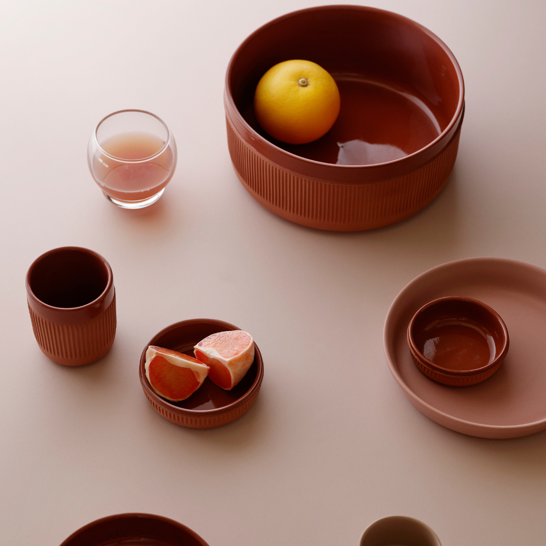 The Junto Bowl by Normann Copenhagen was inspired by traditional Spanish ceramics in a beautiful fired terracotta. We love the organic shape of the handmade stoneware, and the Junto Bowl is the perfect addition to a modern counter top or dining table.