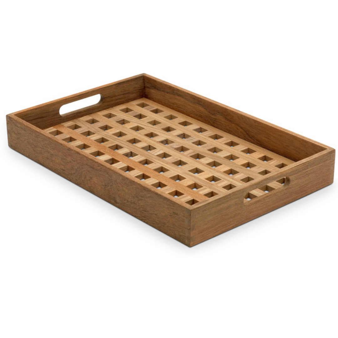 The Skagerak Fionia Tray is a modern, rectangular tray that can be used in a variety of spots throughout the home. We love it styled on a bed side table or bench at the base of a bed, but it can also be used when hosting guests outdoors or in the dining room. It's beautiful and simplistic, and will quickly become an item you use often.