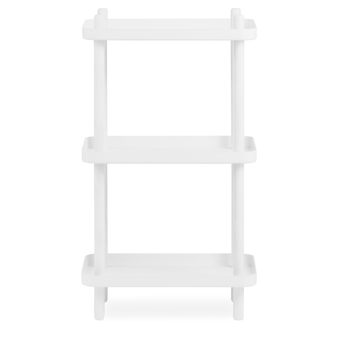 The Block Shelf by Normann Copenhagen is a modern take on the classic Block Table trolley designed by Simon Legald, as a cool storage solution for any room of the home. This versatile stacked shelving was designed for any direction of presentation, which allows it 